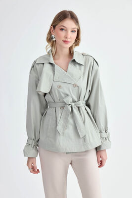 VİTRİN - Kemerli Kısa Trençkot