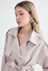 Kemerli Kısa Trençkot - 12