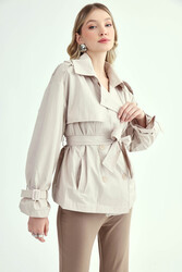 Kemerli Kısa Trençkot - 10