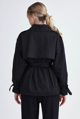 Kemerli Kısa Trençkot - Thumbnail (16)