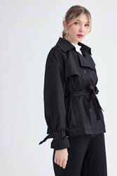 Kemerli Kısa Trençkot - 14