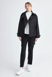 Kemerli Kısa Trençkot - 15