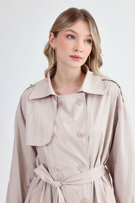 Kemerli Uzun Trençkot - Thumbnail (6)