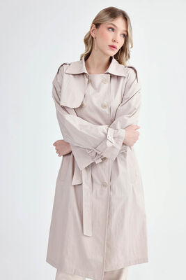 Kemerli Uzun Trençkot - Thumbnail (7)