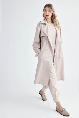 Kemerli Uzun Trençkot - Thumbnail (3)