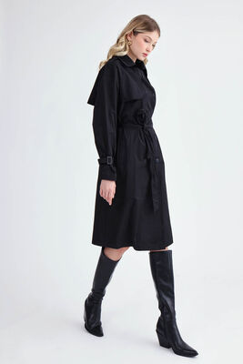 Kemerli Uzun Trençkot - Thumbnail (18)