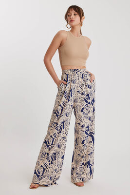 Kendinden Desenli Beli Lastikli Rahat Pantolon - Thumbnail (2)