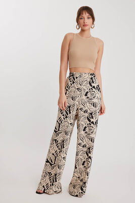 Kendinden Desenli Beli Lastikli Rahat Pantolon - Thumbnail (5)