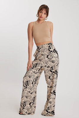 Kendinden Desenli Beli Lastikli Rahat Pantolon - Thumbnail (6)