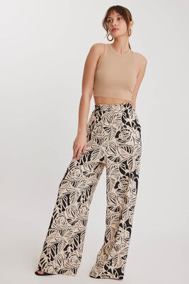 Kendinden Desenli Beli Lastikli Rahat Pantolon - Thumbnail (8)