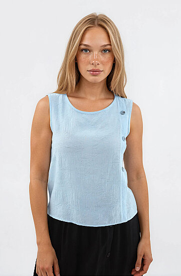 Kendinden Desenli Düğmeli Bluz - 13