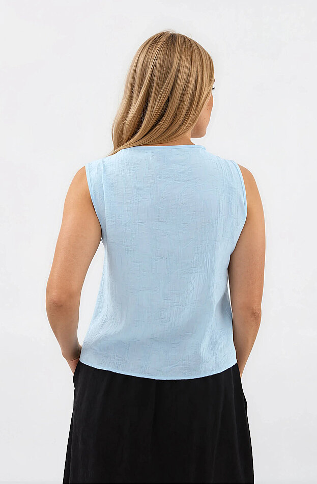 Kendinden Desenli Düğmeli Bluz - 16