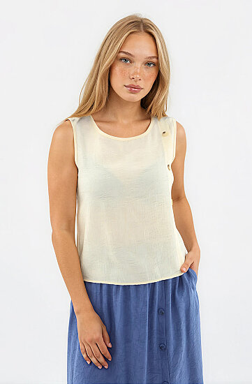 Kendinden Desenli Düğmeli Bluz - 17