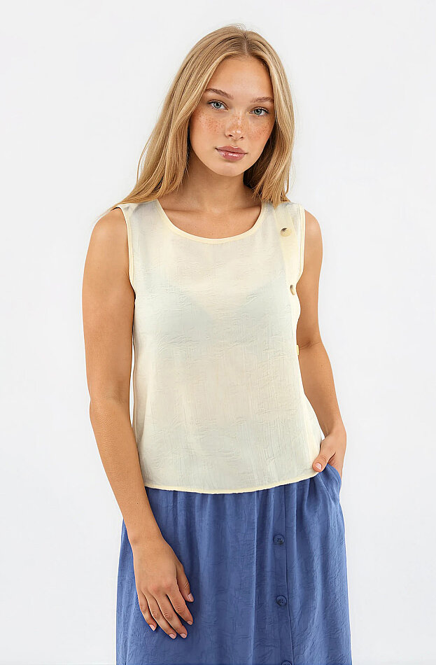 Kendinden Desenli Düğmeli Bluz - 17