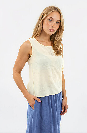 Kendinden Desenli Düğmeli Bluz - 19