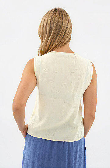 Kendinden Desenli Düğmeli Bluz - 20