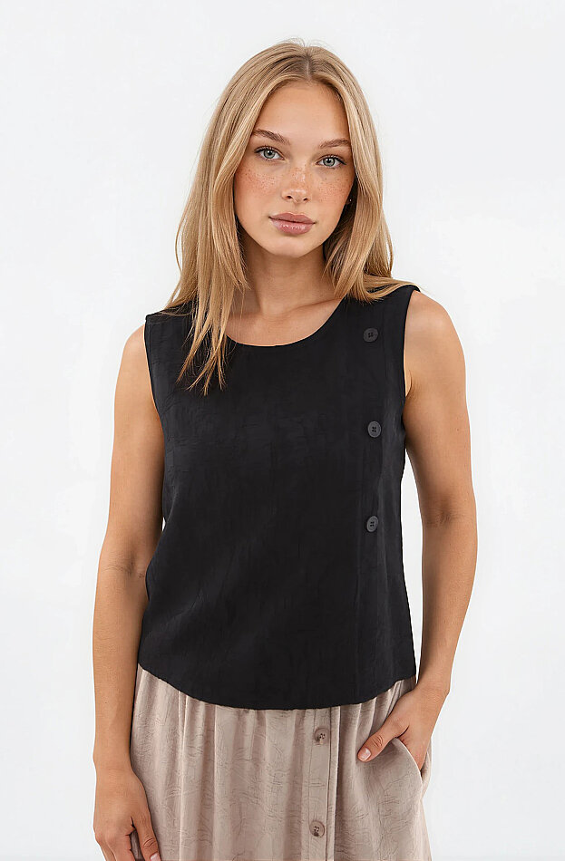 Kendinden Desenli Düğmeli Bluz - 21