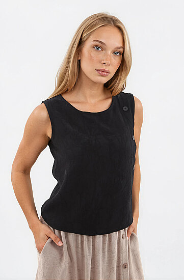 Kendinden Desenli Düğmeli Bluz - 23