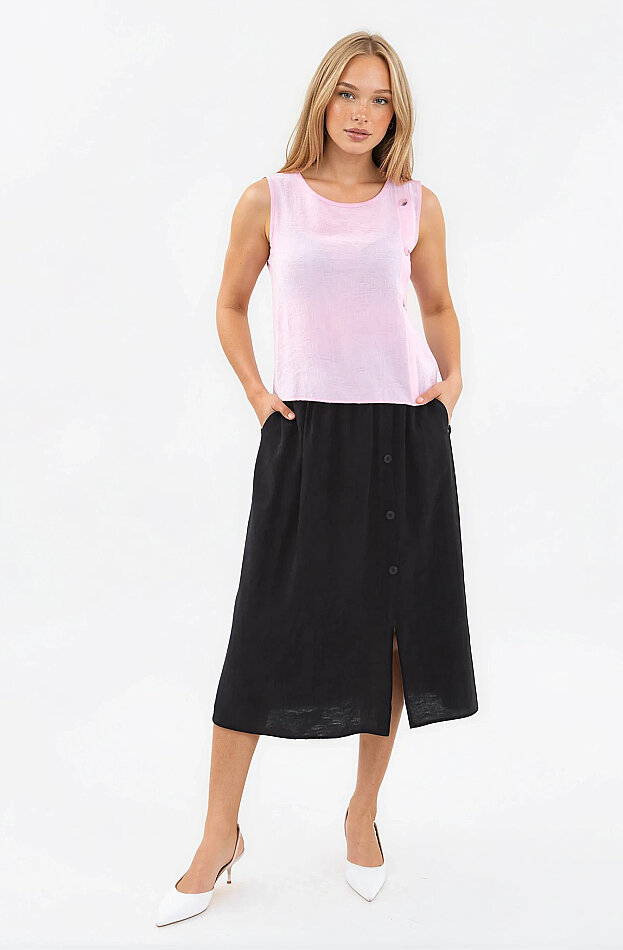 Kendinden Desenli Düğmeli Bluz - 26