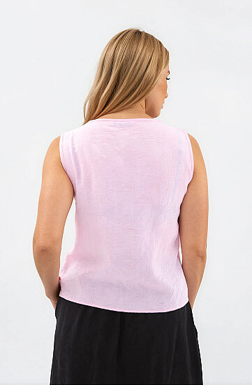 Kendinden Desenli Düğmeli Bluz - 28