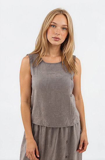 Kendinden Desenli Düğmeli Bluz - 29