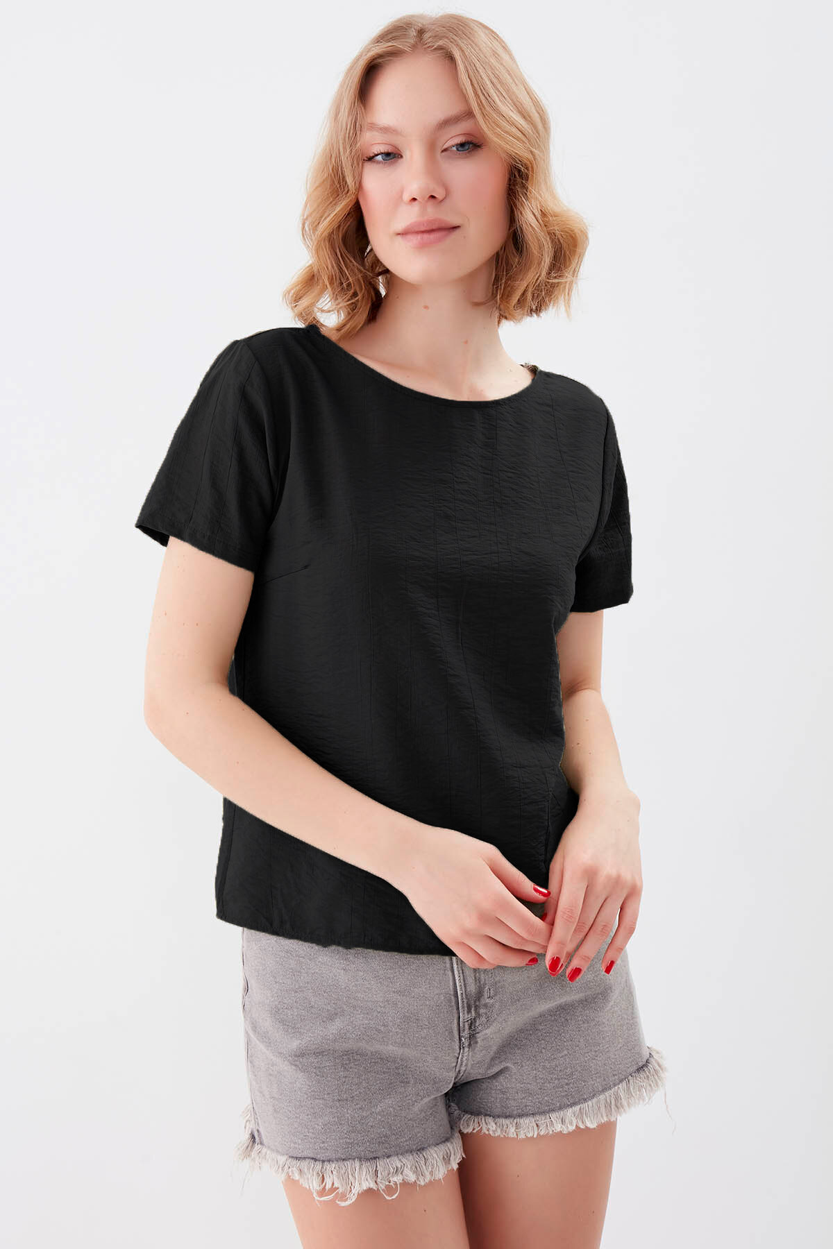 Kısa Kol Bluz - Thumbnail