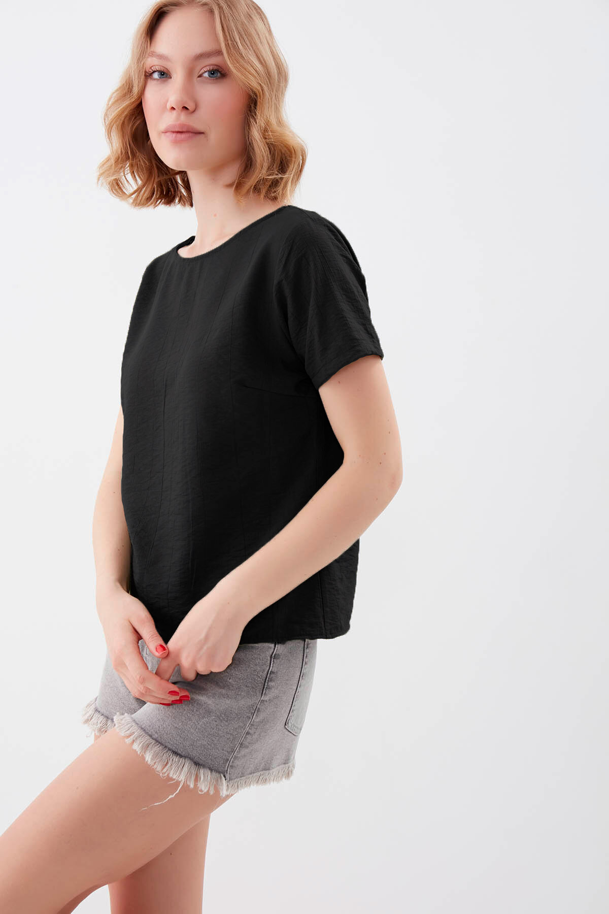 Kısa Kol Bluz - Thumbnail