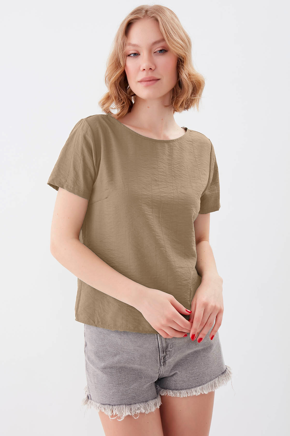 Kısa Kol Bluz - Thumbnail