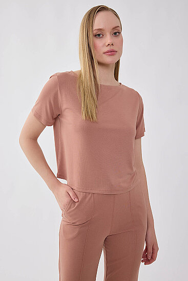 Kısa Kol Rahat Bluz - 11