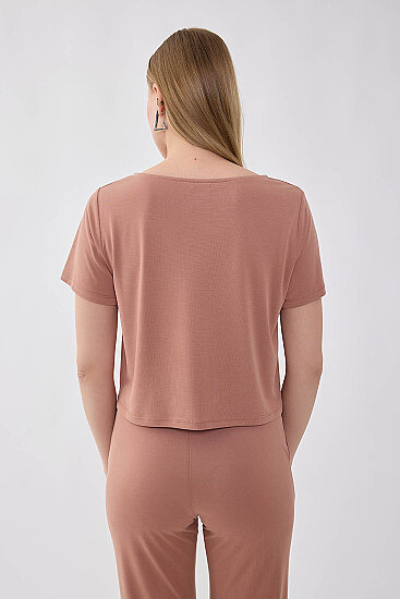 Kısa Kol Rahat Bluz - 10