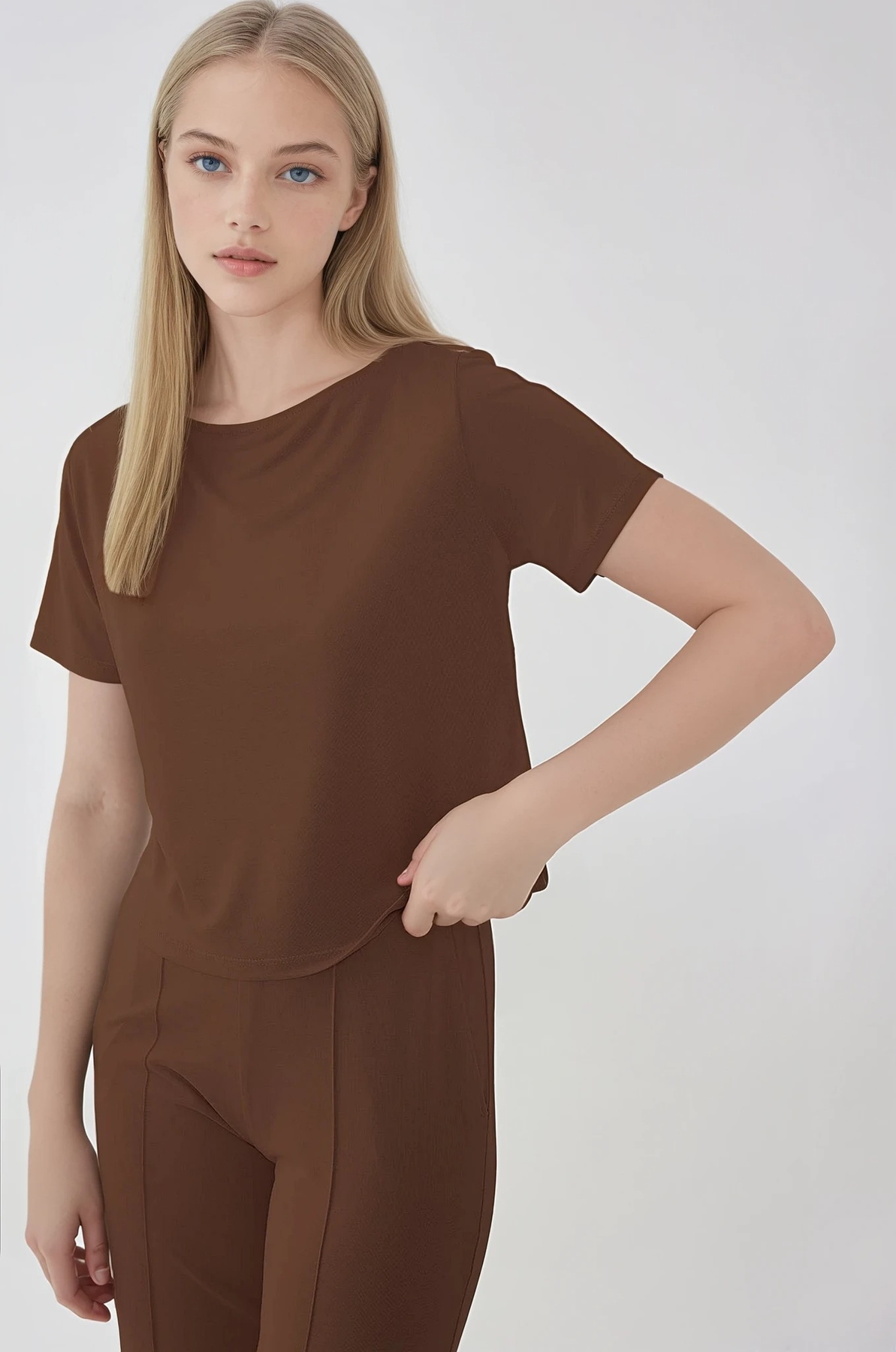 Kısa Kol Rahat Bluz - Thumbnail