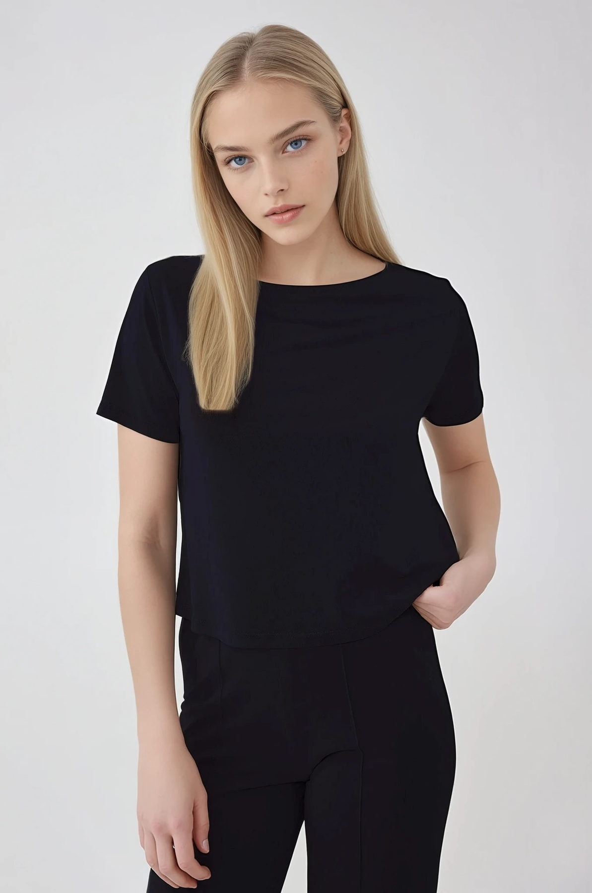 Kısa Kol Rahat Bluz - Thumbnail