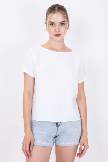 Kısa Kollu Crop Bluz - 6