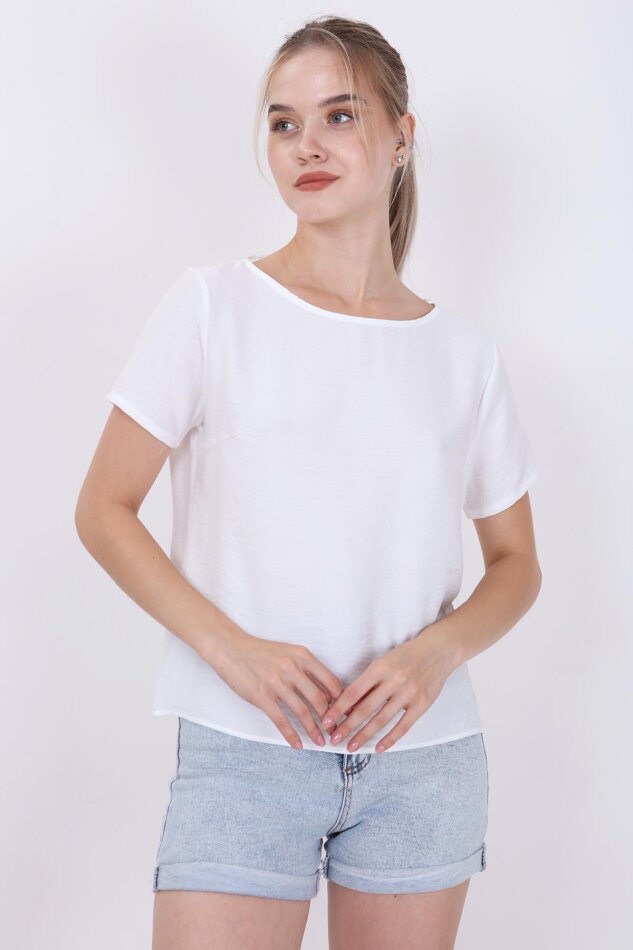 Kısa Kollu Crop Bluz - 7