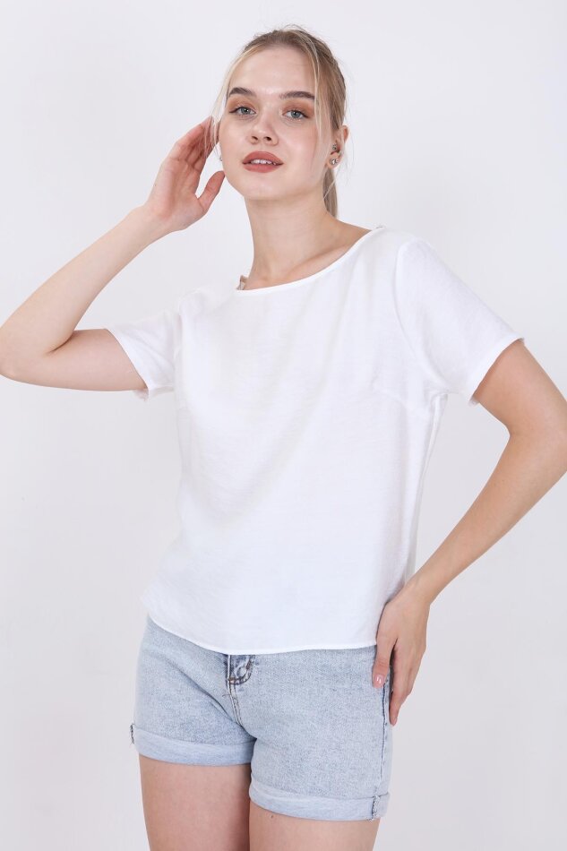 Kısa Kollu Crop Bluz - 9
