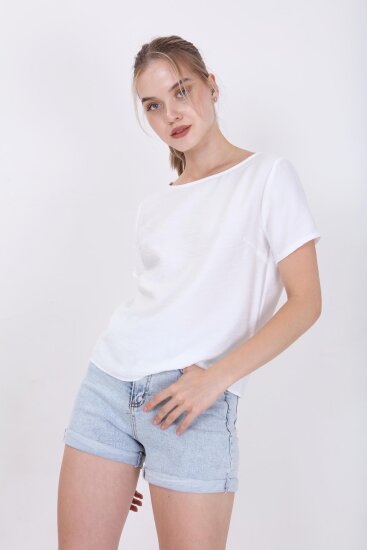 Kısa Kollu Crop Bluz - 10