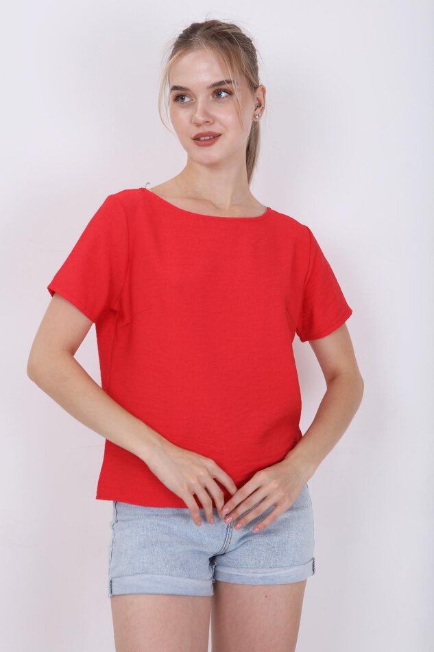 Kısa Kollu Crop Bluz - 16