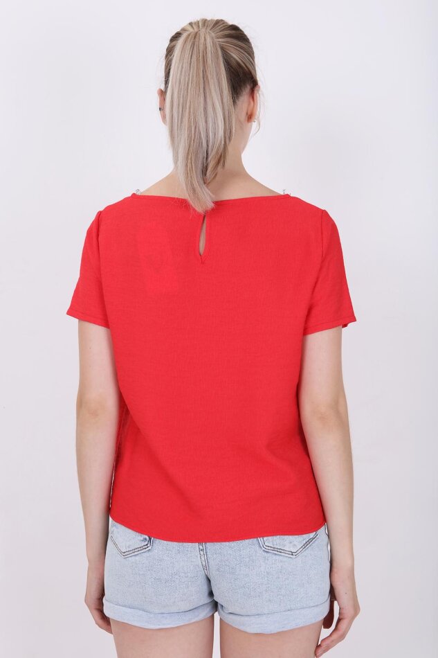 Kısa Kollu Crop Bluz - 19