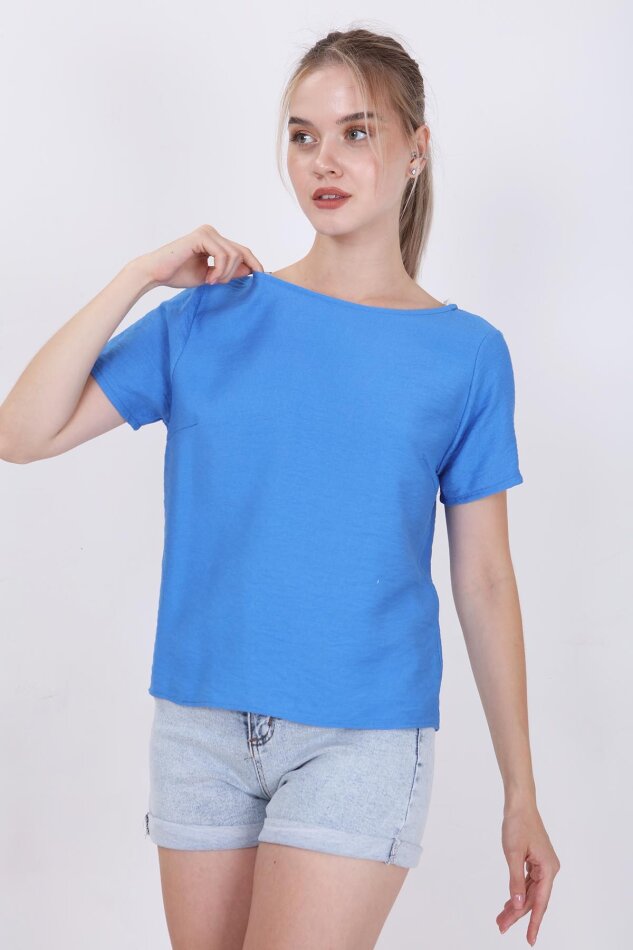 Kısa Kollu Crop Bluz - 23