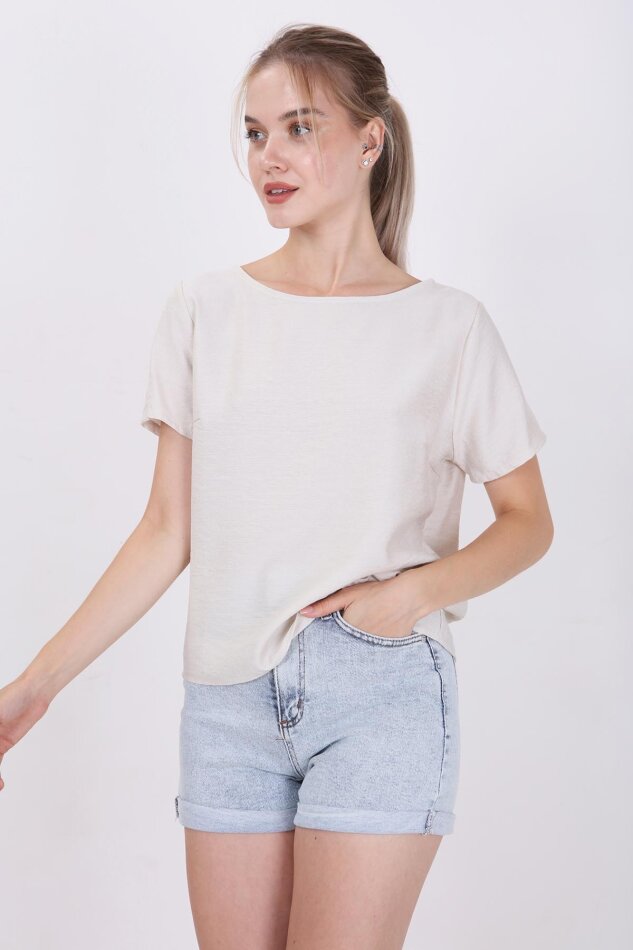 Kısa Kollu Crop Bluz - 32