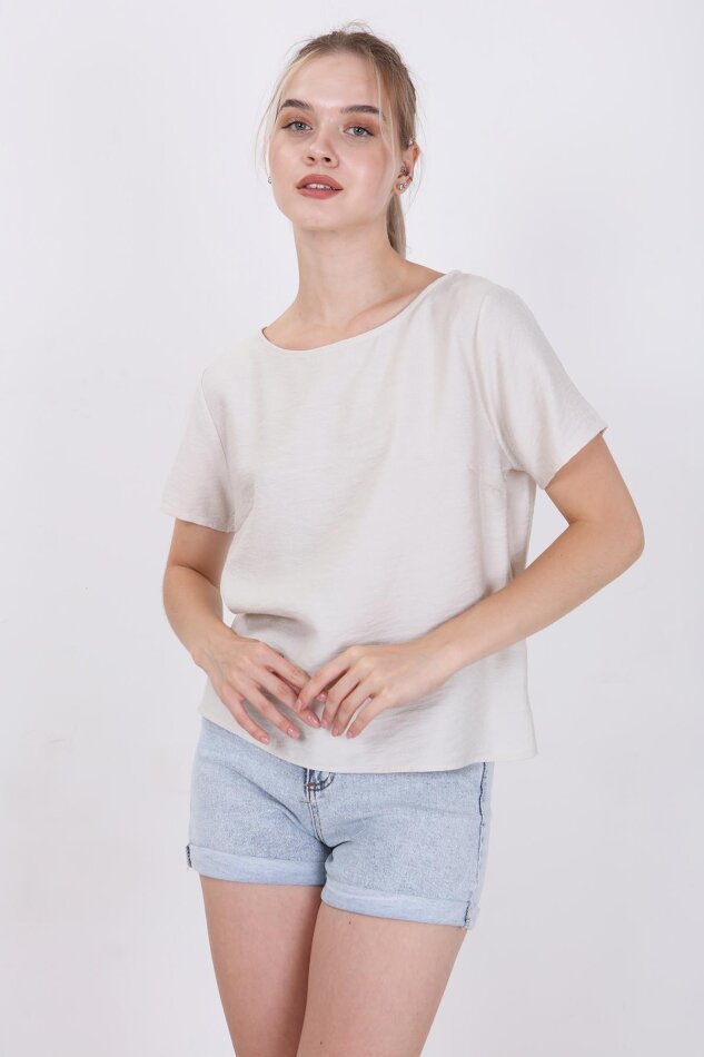 Kısa Kollu Crop Bluz - 33
