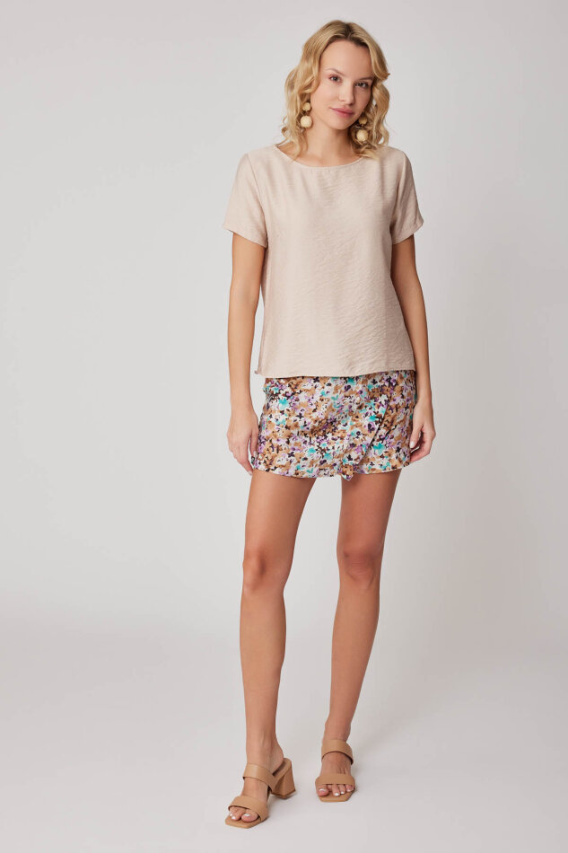 Kısa Kollu Crop Bluz - 35