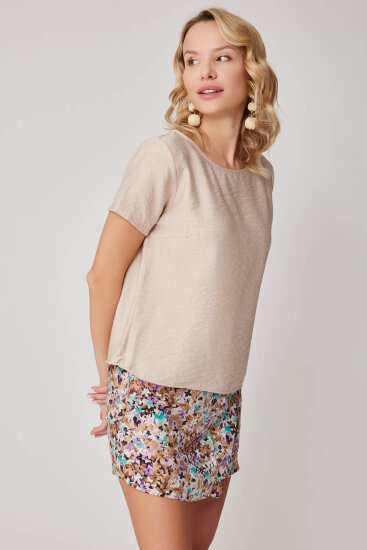 Kısa Kollu Crop Bluz - 36