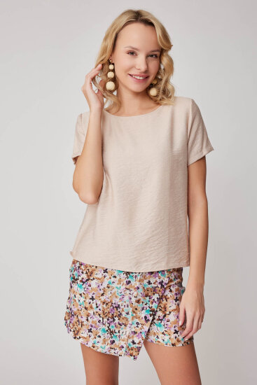 Kısa Kollu Crop Bluz - 37