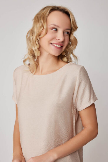 Kısa Kollu Crop Bluz - 40
