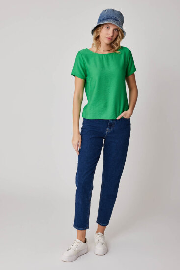 Kısa Kollu Crop Bluz - 42