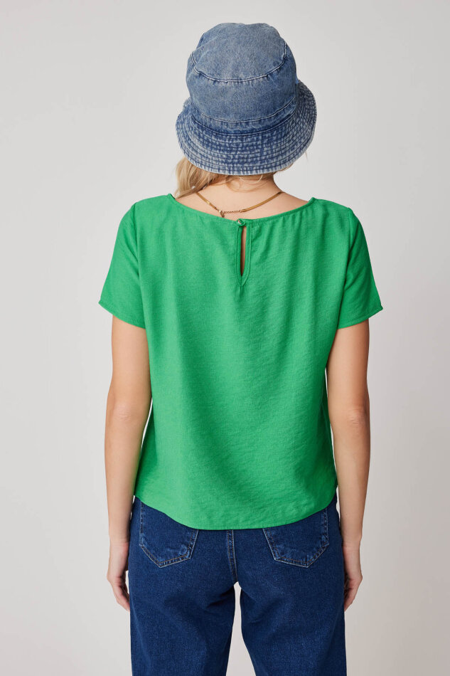 Kısa Kollu Crop Bluz - 46