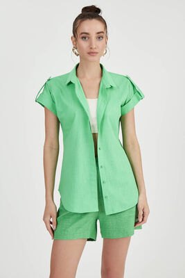 Kol Detaylı Kısa Kol Gömlek