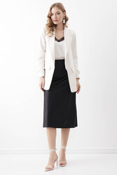 Kolu Büzgülü Viskon Keten Ceket - 20