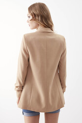 Kolu Büzgülü Viskon Keten Ceket - 30